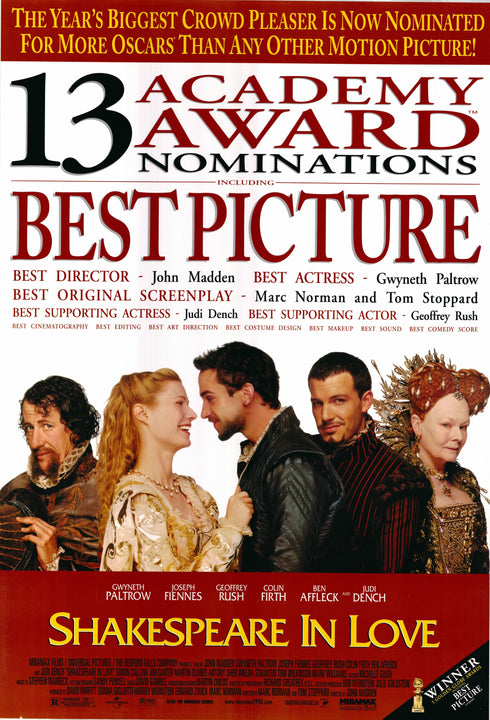 shakespeare in love 1998 one sheet poster rolled